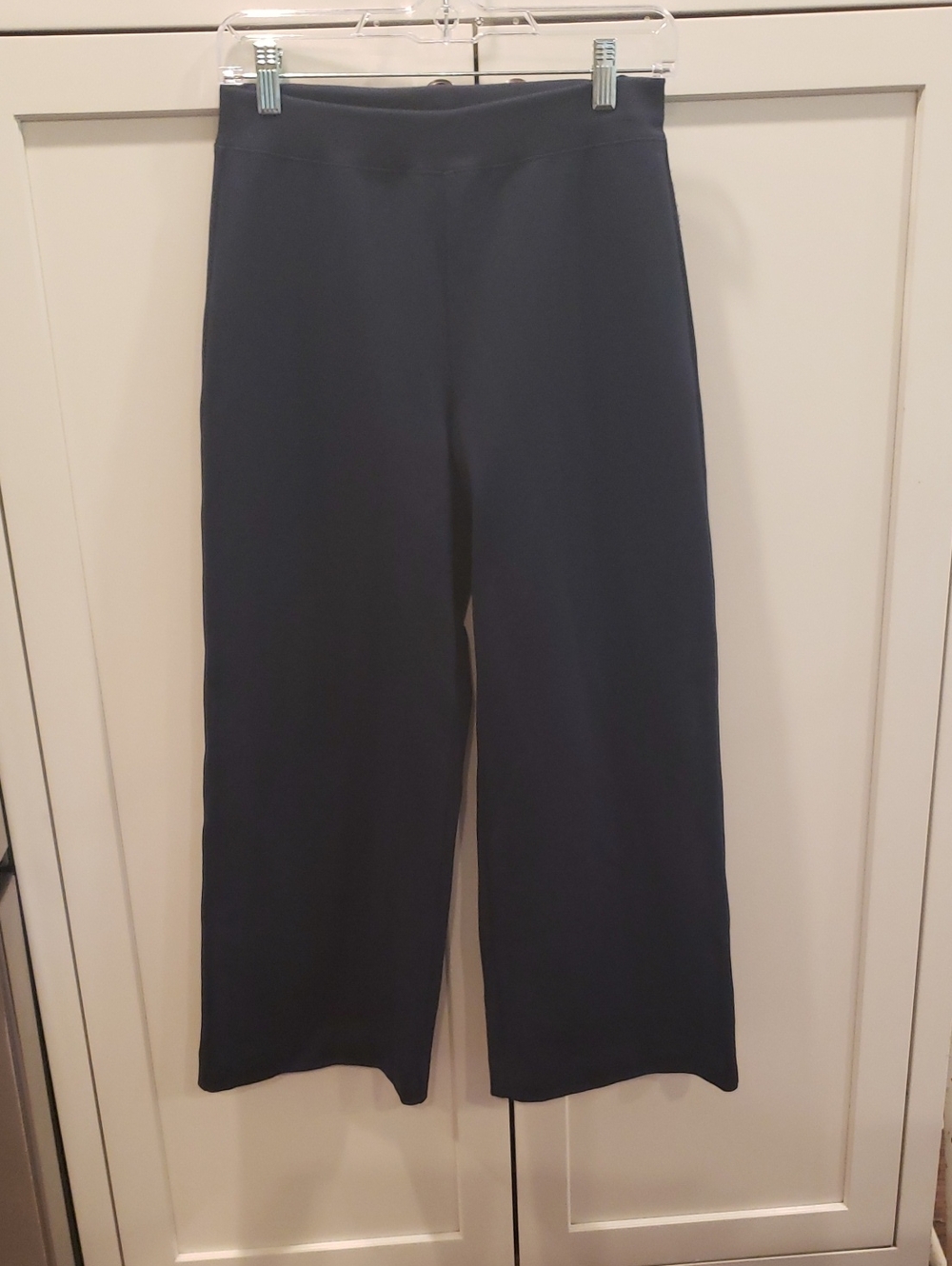 St. John Navy Wide-Leg High-Rise Pants